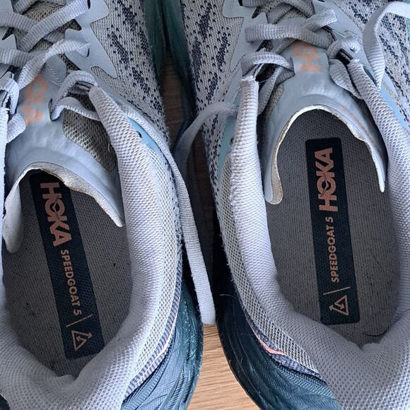 Hoka Speedgoat 5 Womens 8 Gray Trail Running Sneakers Breathable - Picture 9 of 14